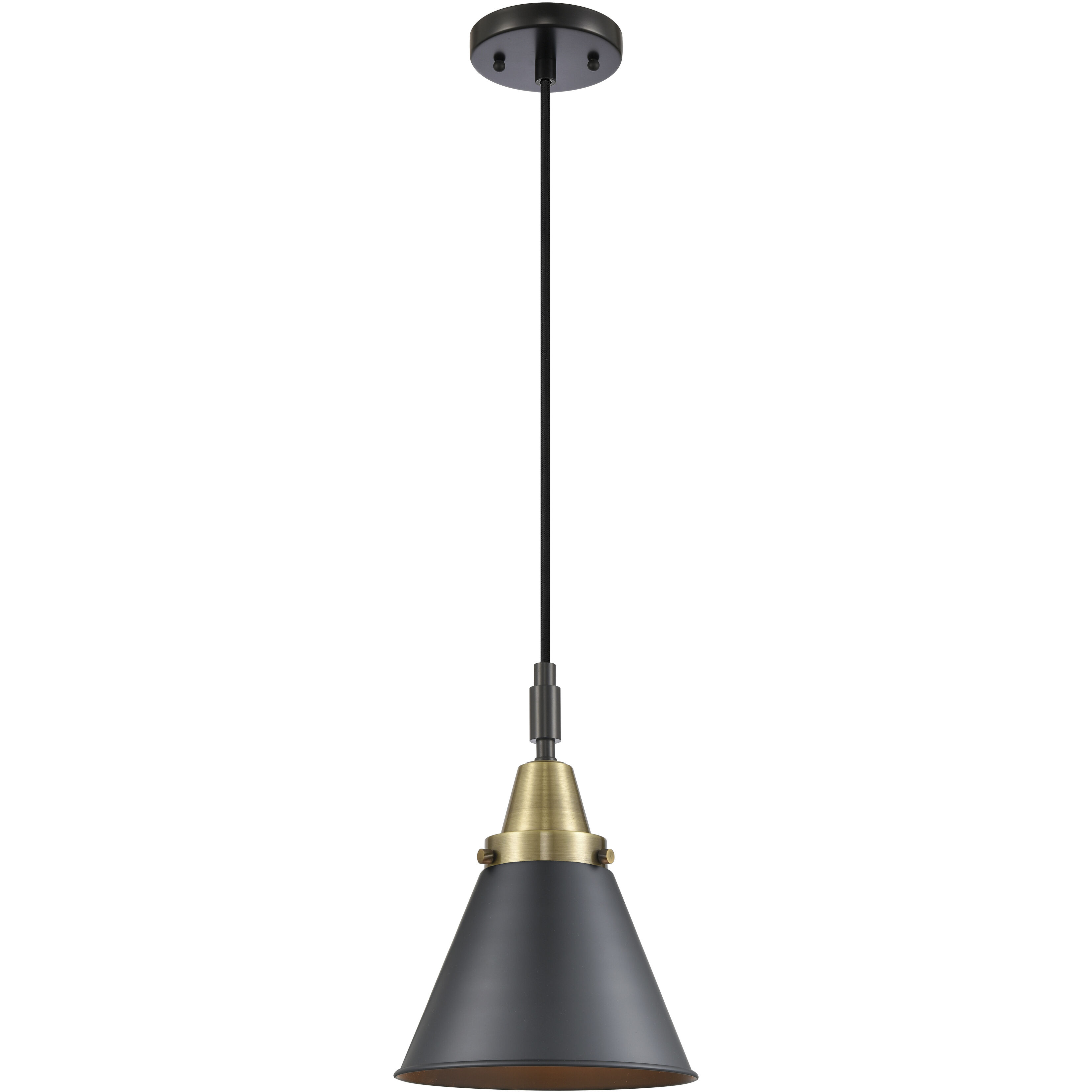 Appalachian 1 Light 8 inch Black Antique Brass Mini Pendant Ceiling Light