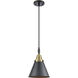 Appalachian 1 Light 8 inch Black Antique Brass Mini Pendant Ceiling Light