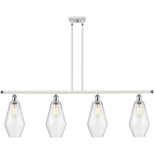 Ballston Cindyrella 4 Light 48 inch White and Polished Chrome Island Light Ceiling Light in Incandescent, Seedy Glass