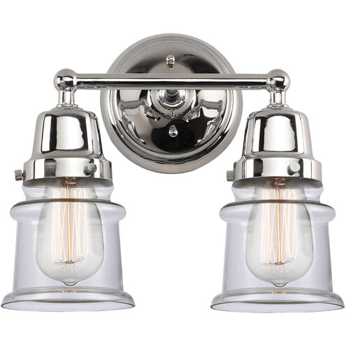Aditi Small Canton 2 Light 13.25 inch Polished Chrome Bath Vanity Light Wall Light, Aditi
