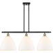 Ballston Ballston Dome Island Light Ceiling Light in Black Antique Brass, Matte White Glass