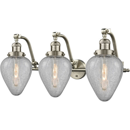 Franklin Restoration Geneseo 3 Light 28 inch Brushed Satin Nickel Bath Vanity Light Wall Light, Franklin Restoration