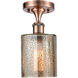 Ballston Cobbleskill 1 Light 5 inch Antique Copper Semi-Flush Mount Ceiling Light in Mercury Glass, Ballston