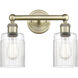 Hadley 2 Light 13.5 inch Antique Brass Bath Vanity Light Wall Light in Clear