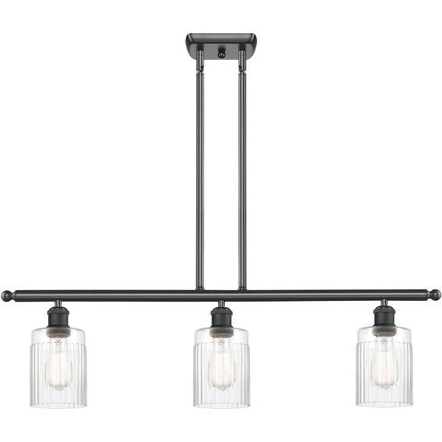 Ballston Hadley 3 Light 36 inch Matte Black Island Light Ceiling Light in Clear Glass, Ballston