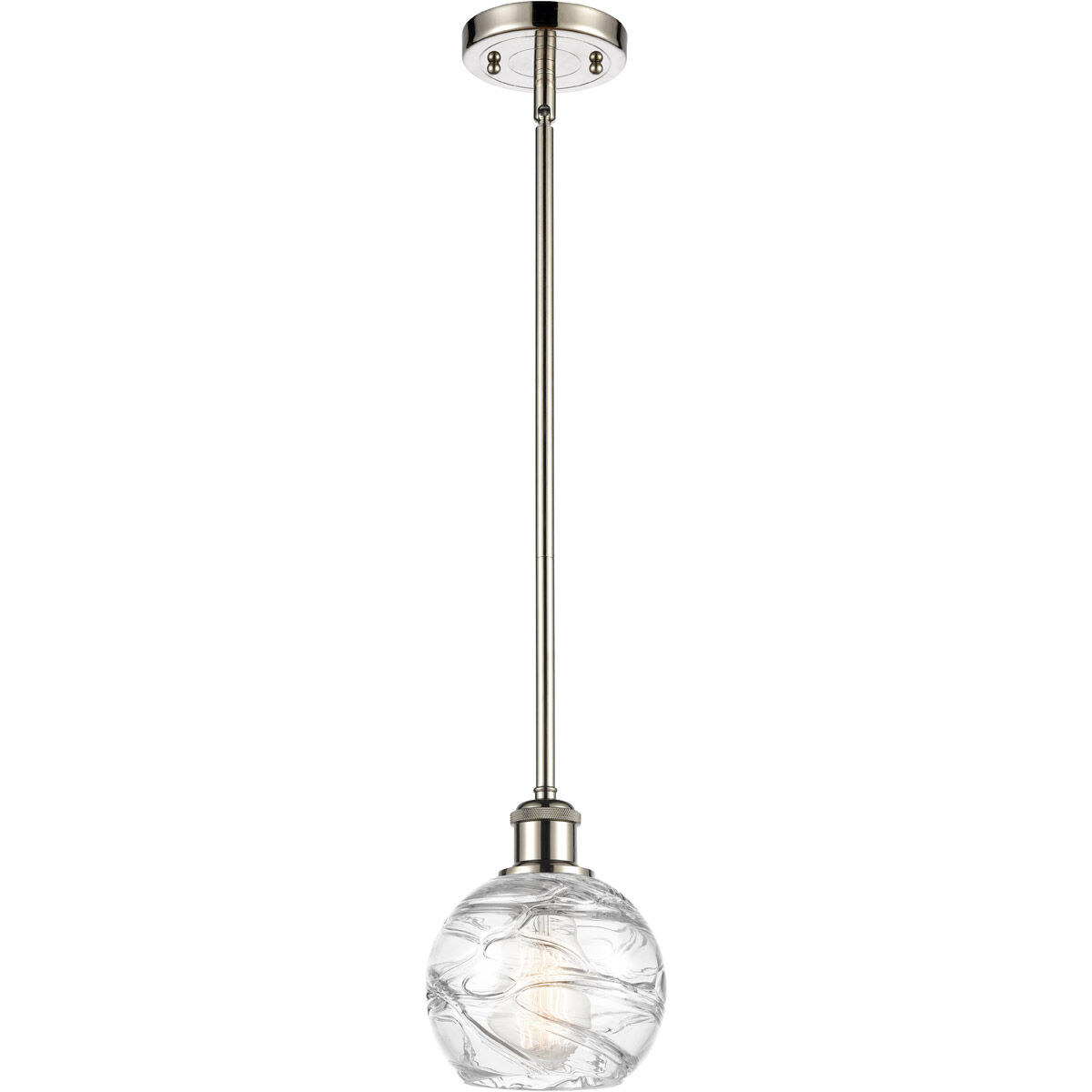 Ballston Small Deco Swirl LED 6 inch Polished Nickel Pendant Ceiling Light, Ballston