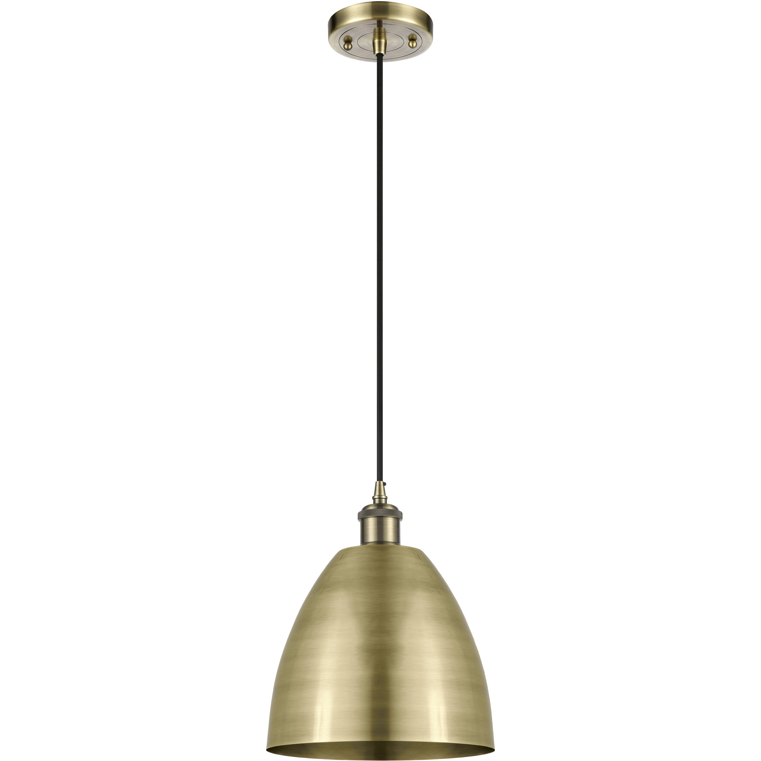Ballston Dome LED 9 inch Antique Brass Mini Pendant Ceiling Light