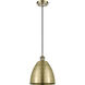 Ballston Dome LED 9 inch Antique Brass Mini Pendant Ceiling Light