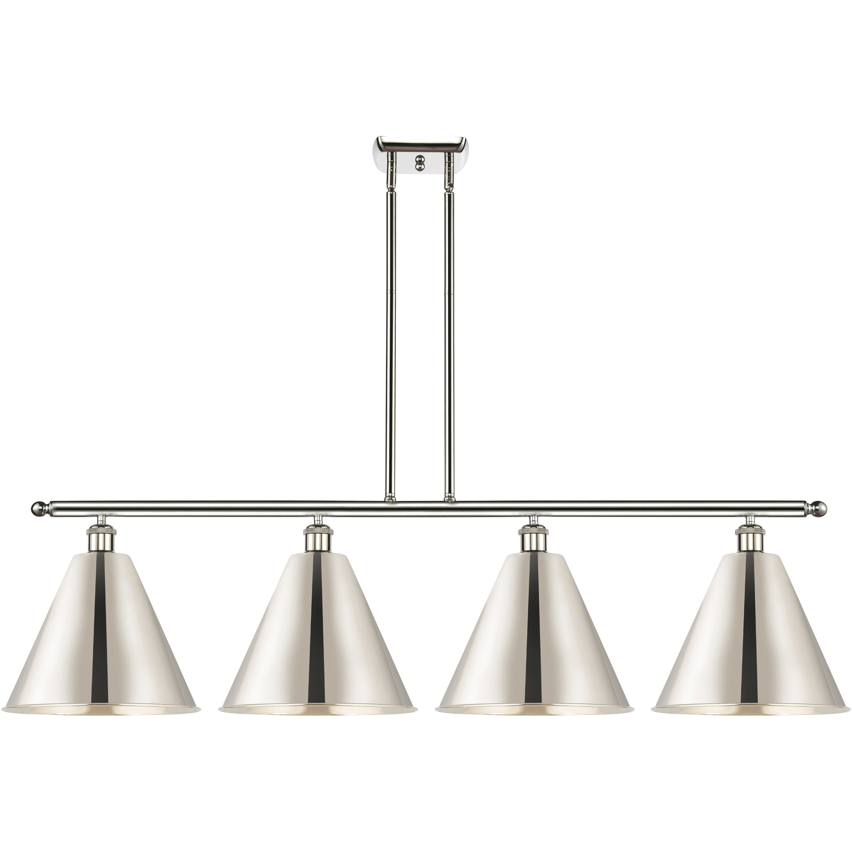 Ballston Cone 4 Light 50 inch Polished Nickel Island Light Ceiling Light
