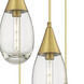 Malone 6 Light 16.63 inch Brushed Brass Multi Pendant Ceiling Light in Clear Glass