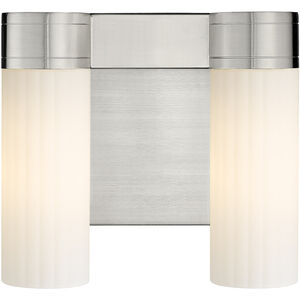 Empire 2 Light 10.5 inch Satin Nickel Sconce Wall Light in Matte White Glass