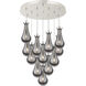 Owego 12 Light 24.38 inch Polished Nickel Multi Pendant Ceiling Light in Light Smoke Glass