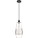 Ballston Windham LED 7 inch Matte Black Mini Pendant Ceiling Light in Clear Glass