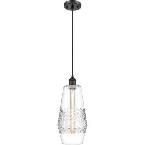 Ballston Windham LED 7 inch Matte Black Mini Pendant Ceiling Light in Clear Glass