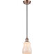 Ballston Ellery 1 Light 5 inch Antique Copper Mini Pendant Ceiling Light in White Glass, Ballston