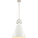 Newton Cone 1 Light 16 inch Satin Nickel Stem Hung Pendant Ceiling Light