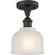 Dayton 1 Light 5.5 inch Oil Rubbed Bronze Semi-Flush Mount Ceiling Light