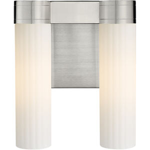 Empire 2 Light 10.5 inch Satin Nickel Sconce Wall Light in Matte White Glass