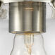 Nouveau Bellmont LED 6 inch Brushed Satin Nickel Semi-Flush Mount Ceiling Light in Clear Glass, Nouveau
