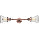 Franklin Restoration Bellmont LED 16.5 inch Antique Copper Bath Vanity Light Wall Light in Clear Glass, Franklin Restoration