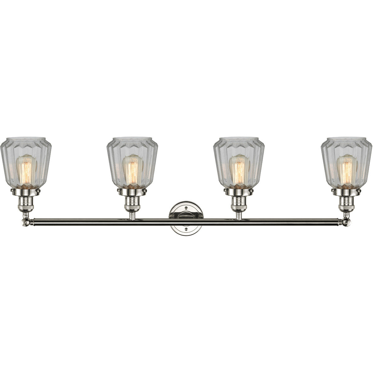 Franklin Restoration Chatham LED 42 inch Polished Nickel Bath Vanity Light Wall Light in Clear Glass, Franklin Restoration