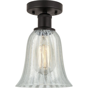 Edison Hanover 1 Light 6 inch Oil Rubbed Bronze Semi-Flush Mount Ceiling Light in Mouchette Glass