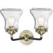 Nouveau Bellmont LED 14 inch Black Antique Brass Bath Vanity Light Wall Light in Seedy Glass, Nouveau