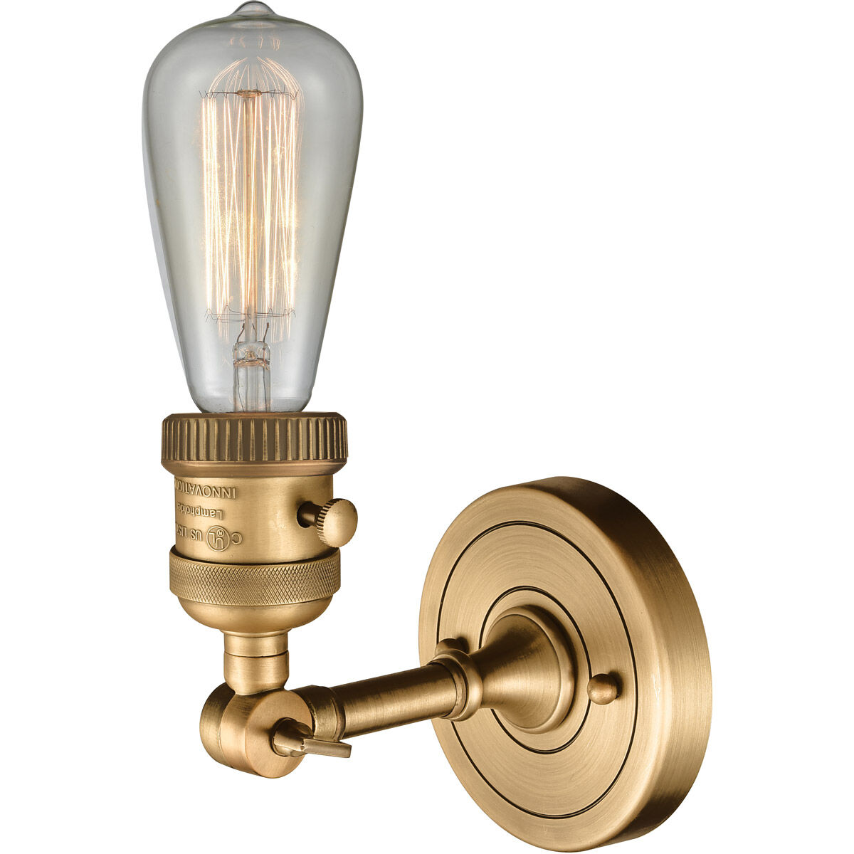Franklin Restoration Bare Bulb 1 Light 5 inch Brushed Brass Sconce Wall Light
