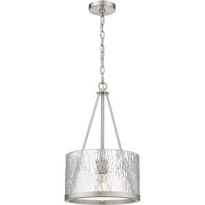 Marissa LED 12 inch Matte Black Mini Pendant Ceiling Light in Clear Basket Weave Glass