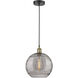 Edison Athens Deco Swirl 1 Light 12 inch Black Antique Brass Cord Hung Mini Pendant Ceiling Light