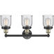Bell 3 Light 24.5 inch Black Antique Brass Bath Vanity Light Wall Light in Seedy