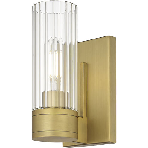 Empire 1 Light 3.13 inch Brushed Brass Sconce Wall Light in Clear Glass