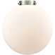 Nouveau 2 Beacon LED 10 inch Black Polished Nickel Mini Pendant Ceiling Light in Matte White