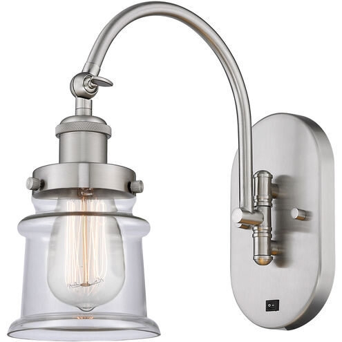 Franklin Restoration Canton LED 6.5 inch Brushed Satin Nickel Sconce Wall Light in Clear Glass