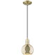 Arcadia Athens 1 Light 5.88 inch Antique Brass Mini Pendant Ceiling Light in Mercury