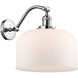 Franklin Restoration X-Large Bell 1 Light 12 inch Polished Chrome Sconce Wall Light in Matte White Glass, Franklin Restoration