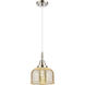 Downtown Urban Bell 1 Light 8 inch Polished Nickel Mini Pendant Ceiling Light in Silver Plated Mercury
