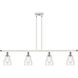 Ballston Ellery 4 Light 48 inch White and Polished Chrome Island Light Ceiling Light in Seedy Glass, Ballston