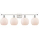 Ballston Athens LED 36 inch White and Polished Chrome Bath Vanity Light Wall Light in Matte White Glass, Ballston