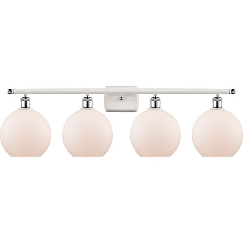 Ballston Athens LED 36 inch White and Polished Chrome Bath Vanity Light Wall Light in Matte White Glass, Ballston