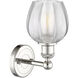 Norfolk Sconce Wall Light in Polished Nickel, Clear