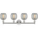 Belfast 4 Light 33 inch Polished Nickel Bath Vanity Light Wall Light in Clear Crackle
