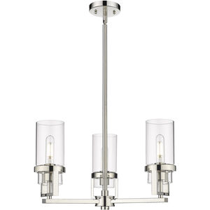 Utopia Pendant Ceiling Light in Polished Nickel, Clear Glass