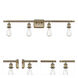 Ballston Bare Bulb 4 Light 36 inch Antique Brass Bath Vanity Light Wall Light in Incandescent, No Shade, Ballston