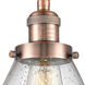 Franklin Restoration X-Large Cone LED 12 inch Antique Copper Semi-Flush Mount Ceiling Light in Seedy Glass, Franklin Restoration