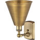 Ballston Cone 1 Light 8 inch Brushed Brass Sconce Wall Light