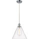Ballston Cone 1 Light 12 inch Polished Chrome Mini Pendant Ceiling Light in Clear Glass
