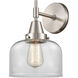 Caden LED 8 inch Satin Nickel Sconce Wall Light in Clear Glass