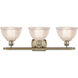 Ballston Arietta 3 Light 26 inch Antique Brass Bath Vanity Light Wall Light in Incandescent, Clear Glass, Ballston
