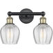 Norfolk 2 Light 14.75 inch Black Antique Brass Bath Vanity Light Wall Light in Clear